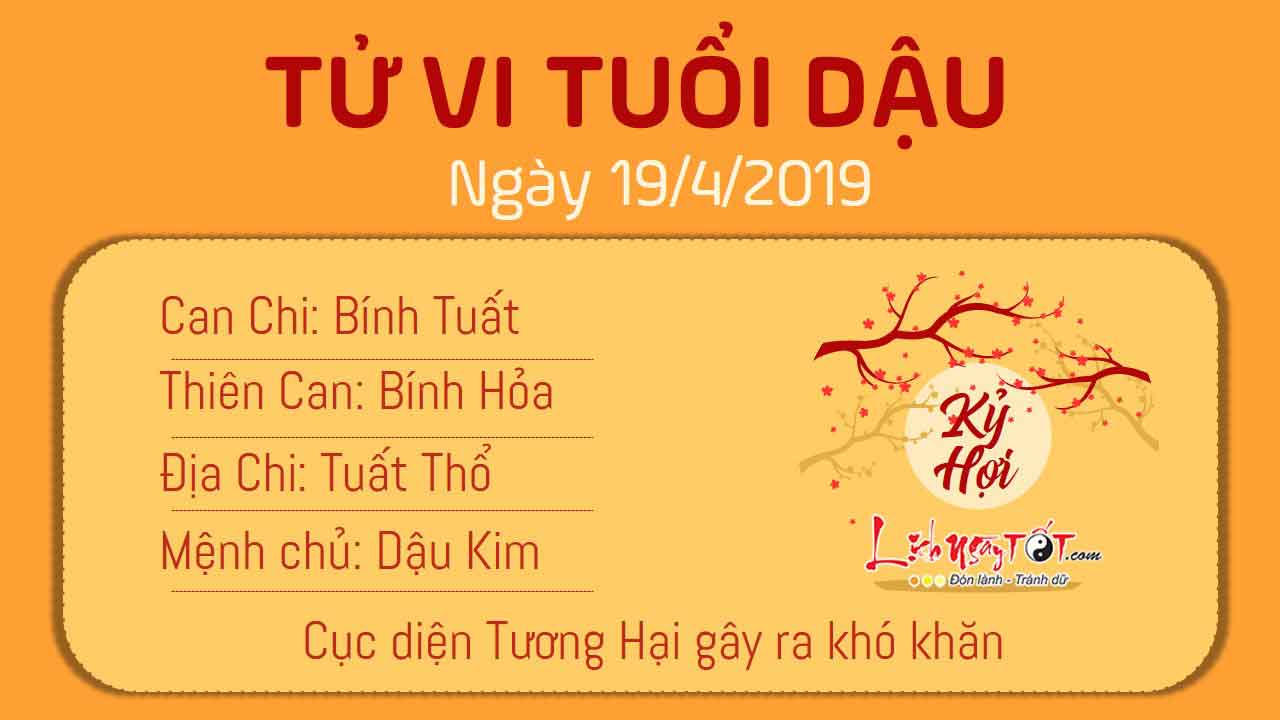 Tử vi thứ 6 ngày 19/4/2019 của 12 con giáp: Hợi gặp tiểu nhân, Dậu kiếm nhiều tiền Tử vi thứ 6 ngày 19/4/2019 của 12 con giáp: Hợi gặp tiểu nhân, Dậu kiếm nhiều tiền