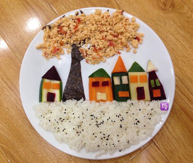 Ngưỡng mộ mẹ 8x làm những đĩa cơm đẹp như mơ cho con khiến cộng đồng mạng dậy sóng