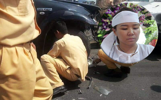 Nước mắt người vợ trẻ ở đám tang Đại úy CSGT bị lái xe bán tải chèn ngã: Tôi nói dối con là ba đang ngủ