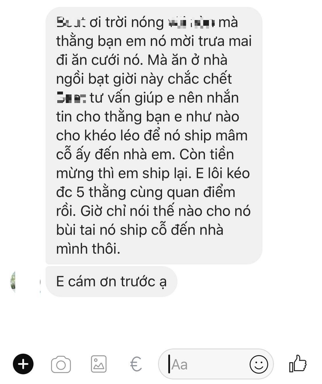 Trời nóng khiến việc đi ăn cỗ cũng trở thành cực hình, anh chàng bèn nảy ra ý tưởng táo bạo giúp mình khỏe, bạn vui