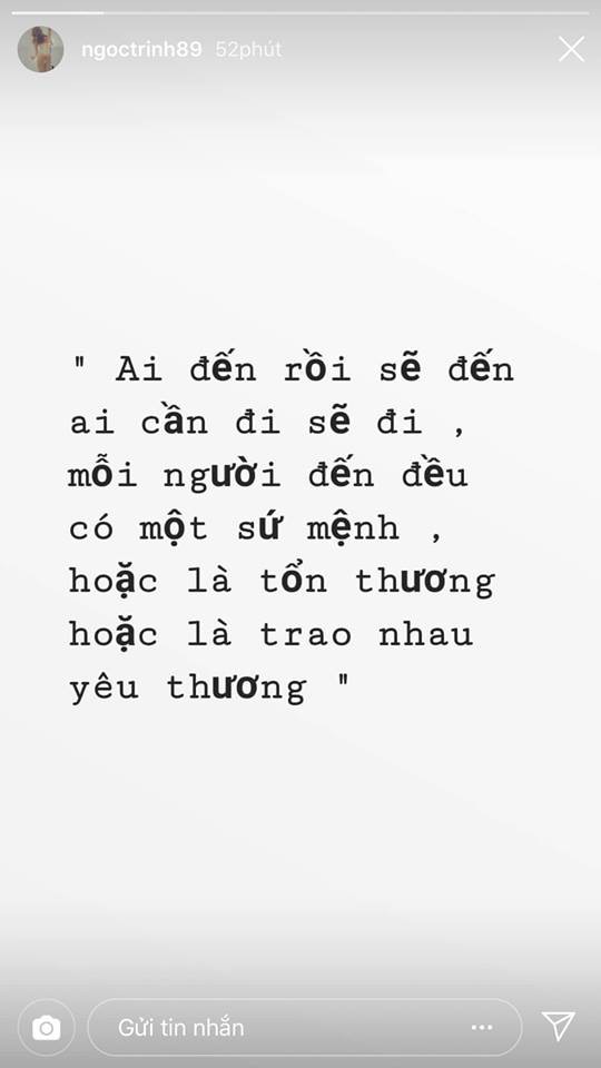 Vừa kỷ niệm 2 năm ngày yêu chưa bao lâu, Ngọc Trinh lại chất chứa tâm sự: Ai cần đi sẽ đi