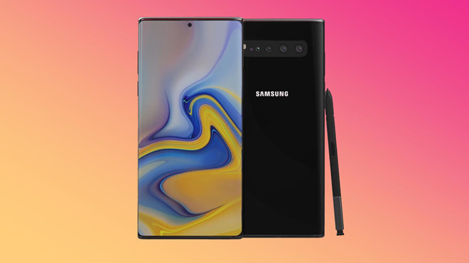 Bản dựng Galaxy Note 10 với màn hình đục lỗ, 4 camera