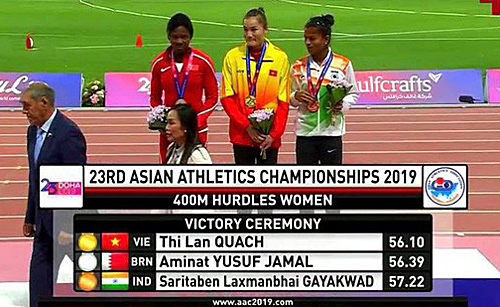 Quách Thị Lan đoạt HC vàng điền kinh châu Á