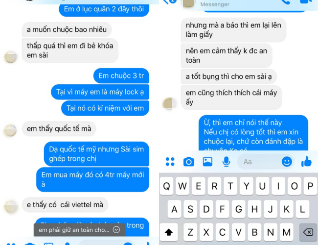 Bức xúc chuyện cô gái nhặt được iPhone không trả còn hồn nhiên nhắn tin xin mật khẩu iCloud để đỡ mất tiền mở khoá