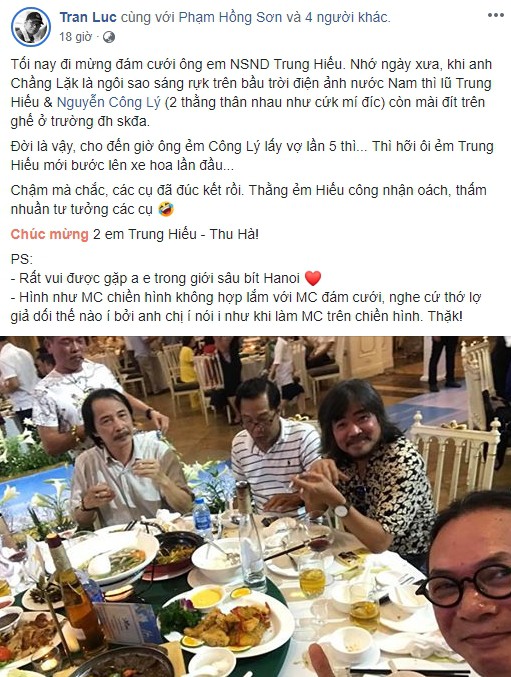 Vợ cũ bị Trần Lực chê dẫn đám cưới giả dối, thớ lợ, NSƯT Công Lý nói gì?