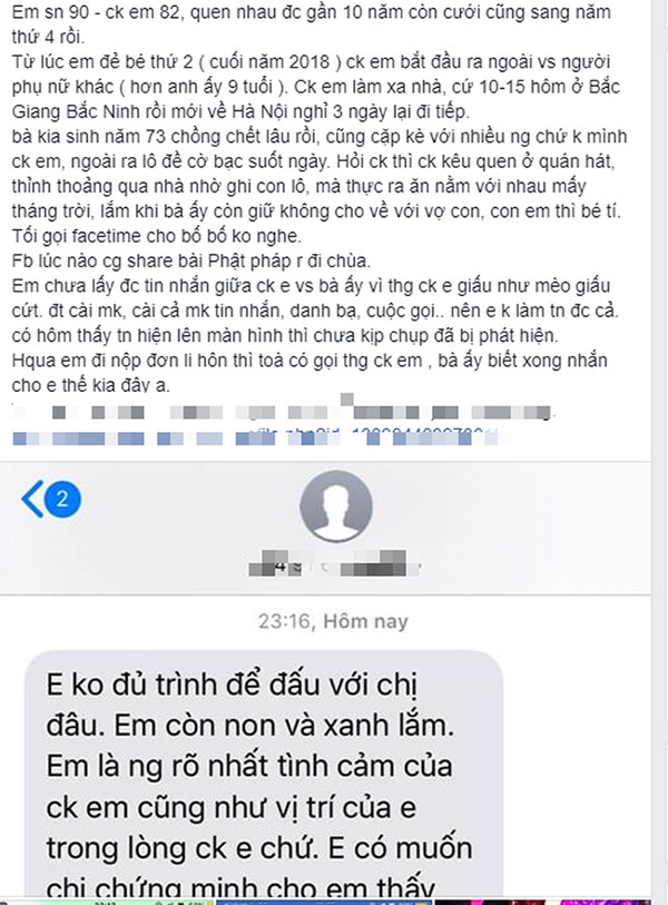 Chồng bỗng đổi khẩu vị cặp với bồ già hơn 9 tuổi, vợ lên tiếng còn bị kẻ thứ 3 chặn họng: Em không đủ trình để đấu với chị