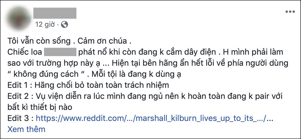 Xôn xao vụ loa không cắm điện phát nổ lúc rạng sáng, nam thanh niên thoát chết trong gang tấc
