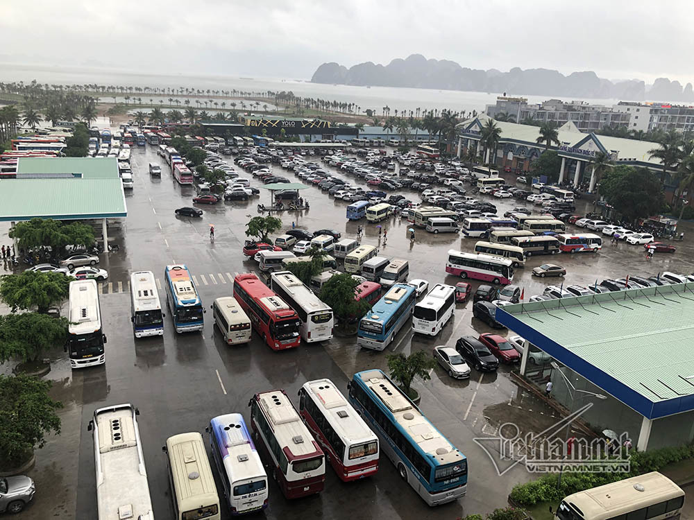 Du khách bơ phờ chen lấn mua vé lên tàu ra vịnh Hạ Long