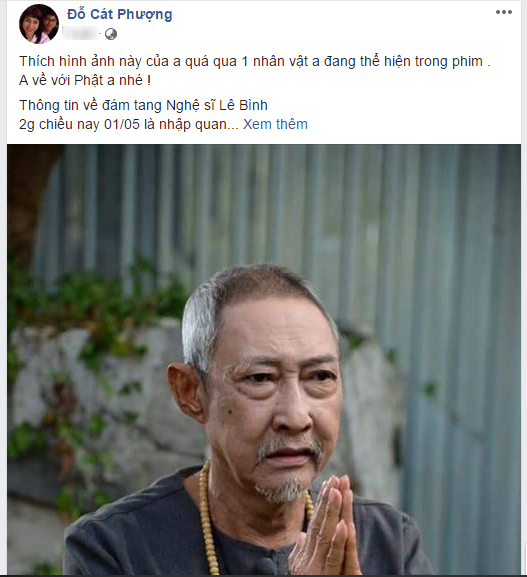 Đăng thông tin về đám tang nghệ sĩ Lê Bình lên trang cá nhân, Cát Phượng khiến nhiều người rùng mình khi nói về điểm gở của chính mình