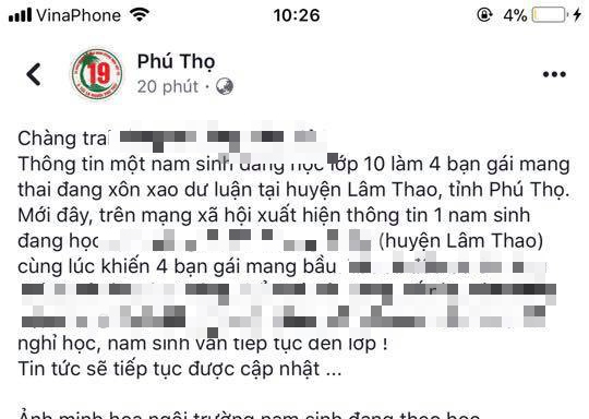 Hiệu trưởng bác tin đồn trên mạng xã hội nói nam sinh lớp 10 làm nhiều nữ sinh có bầu Hiệu trưởng bác tin đồn trên mạng xã hội nói nam sinh lớp 10 làm nhiều nữ sinh có bầu