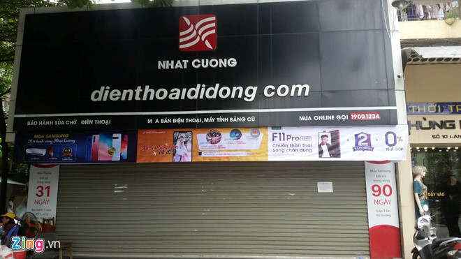 Chuỗi cửa hàng Nhật Cường Mobile đóng cửa khi bị công an khám xét