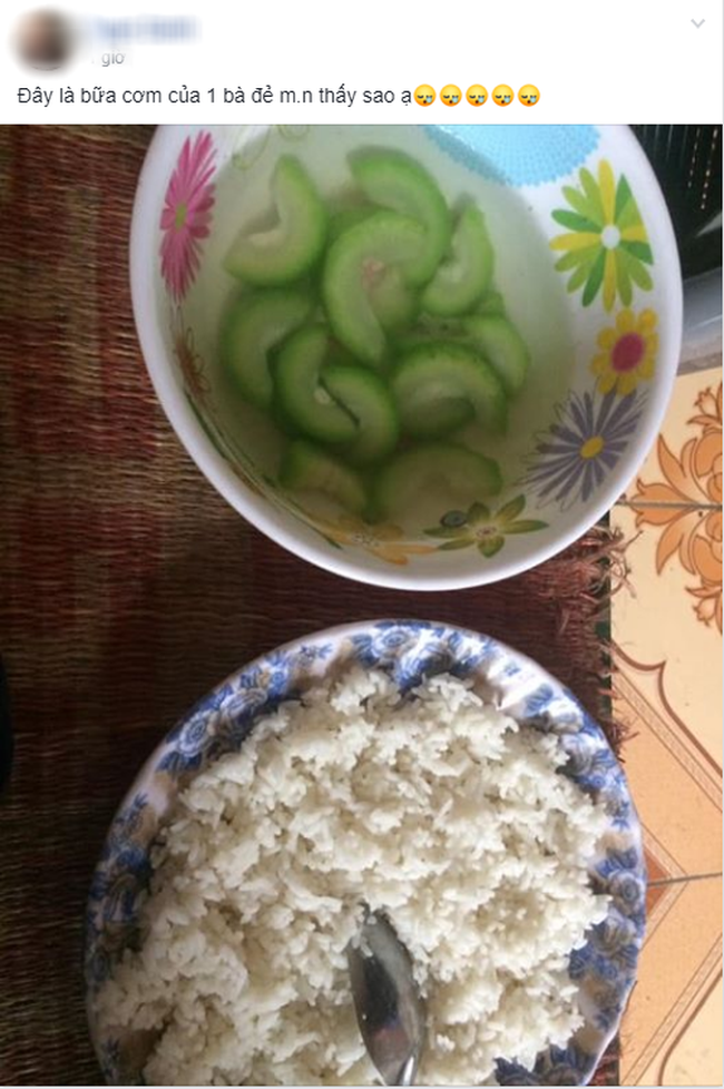 Hội chị em rơi nước mắt khi chứng kiến mâm cơm cữ chỉ có bát cơm trắng và canh suông