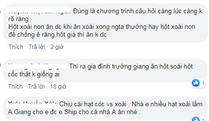 Nhanh Như Chớp lại gây tranh cãi với câu hỏi: Hạt xoài, hạt cóc có ăn được không?