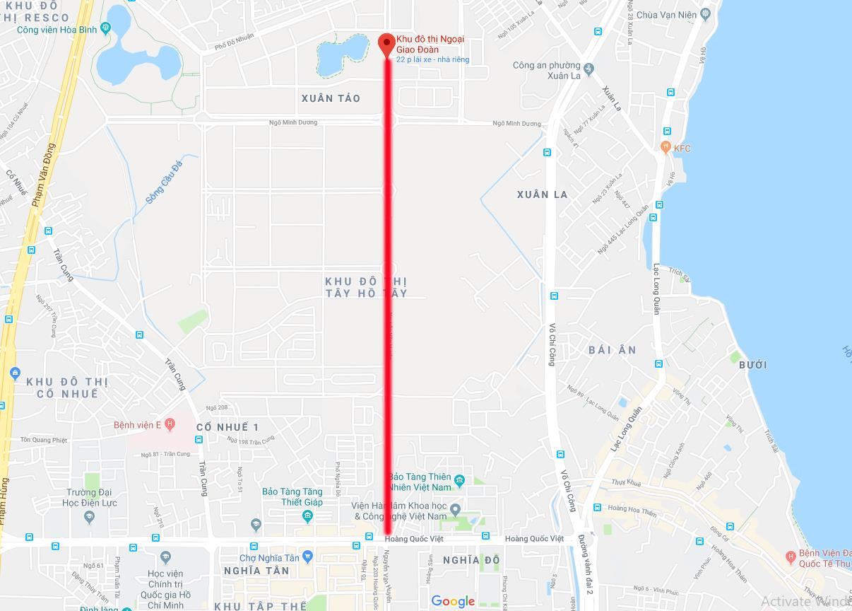 Tuyến đường thi công chậm hơn rùa bò qua khu đô thị Tây Hồ Tây