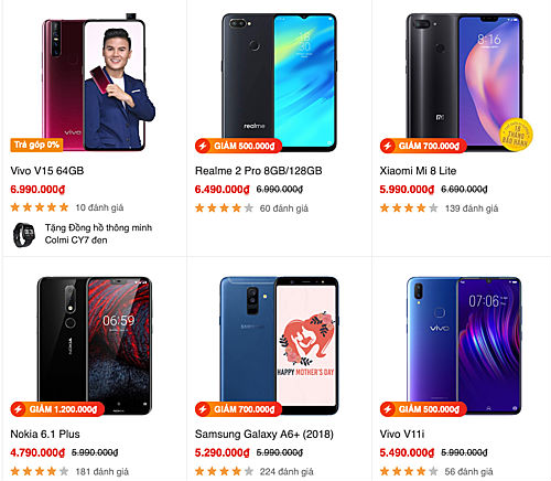 Smartphone tầm trung giảm giá hàng loạt đầu hè