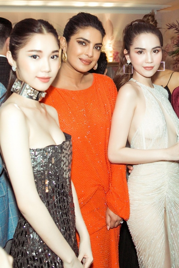 Ngọc Trinh dự tiệc cùng thiên thần Victorias Secret ở Cannes