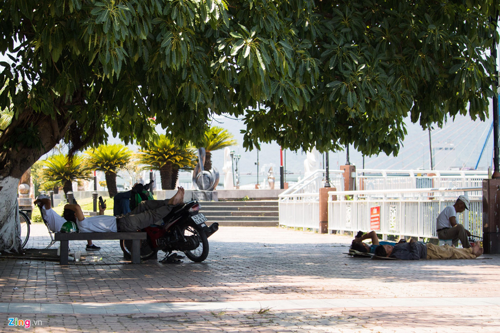 Nóng như chảo lửa, người dân Đà Nẵng chui gầm cầu nghỉ trưa