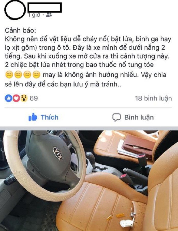 Những vật dụng chết người gây nổ trong ô tô dưới trời 40 độ