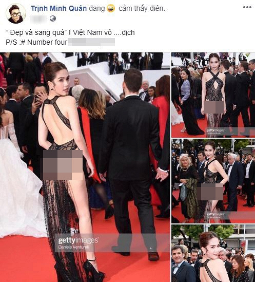 Ý kiến trái chiều của loạt sao Việt về bộ trang phục của Ngọc Trinh ở LHP Cannes 2019