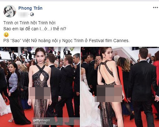 Ý kiến trái chiều của loạt sao Việt về bộ trang phục của Ngọc Trinh ở LHP Cannes 2019
