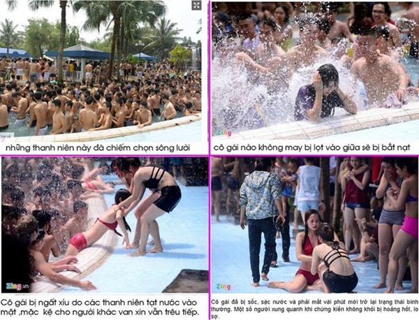 Đi bể bơi công cộng, cô gái bị cả đám trai lạ quây kín, trêu chọc, còn chụp ảnh lưu giữ chiến tích