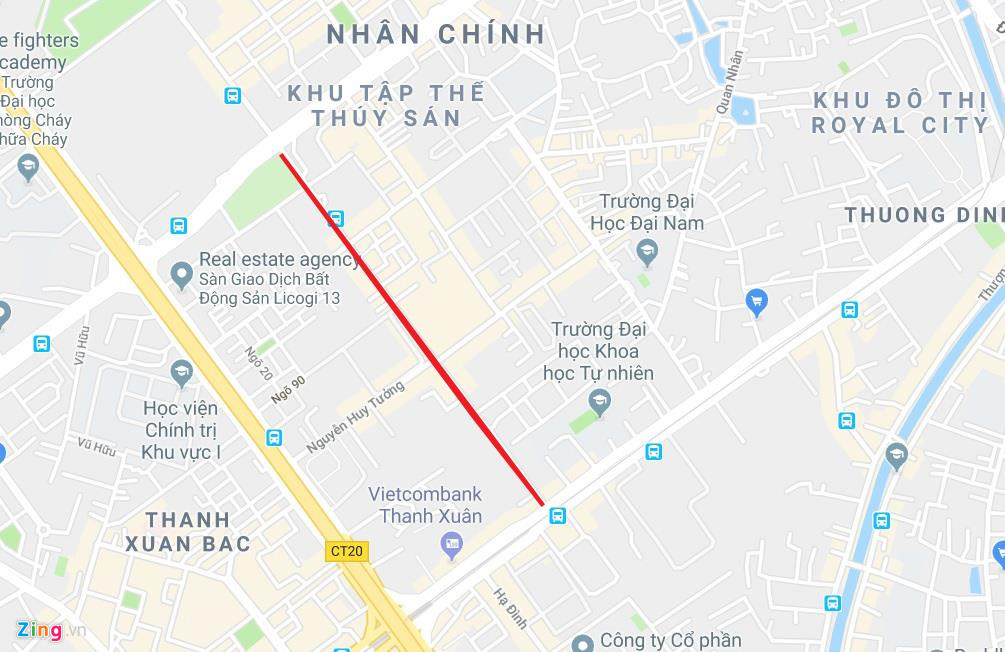 20 tòa chung cư chen chúc trên tuyến đường 720 m tại Hà Nội