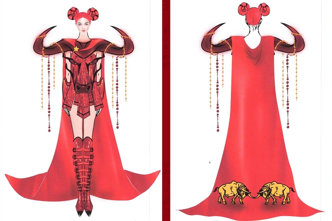 Ngỡ ngàng với ý tưởng trang phục dân tộc cho Hoàng Thuỳ thi Miss Universe