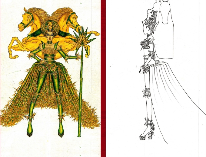 Ngỡ ngàng với ý tưởng trang phục dân tộc cho Hoàng Thuỳ thi Miss Universe