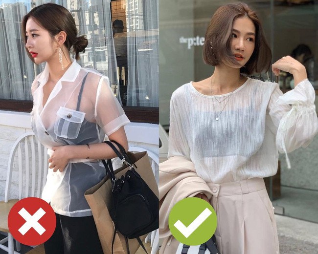 Biết là áo voan mỏng rất mát nhưng chị em đừng mặc kiểu phô phang, gây nhức mắt người đối diện nhé
