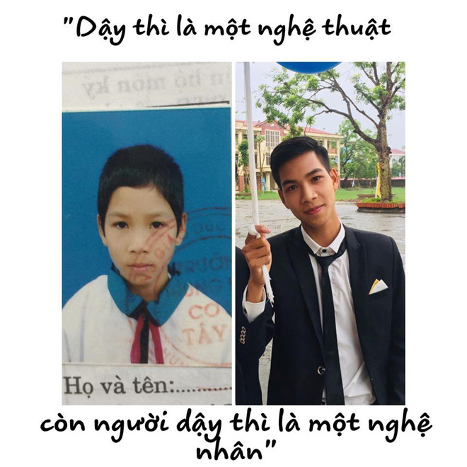 Dân mạng bật cười với bộ ảnh dậy thì thành công của teen Thái Bình