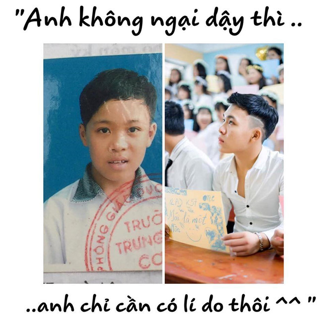 Dân mạng bật cười với bộ ảnh dậy thì thành công của teen Thái Bình