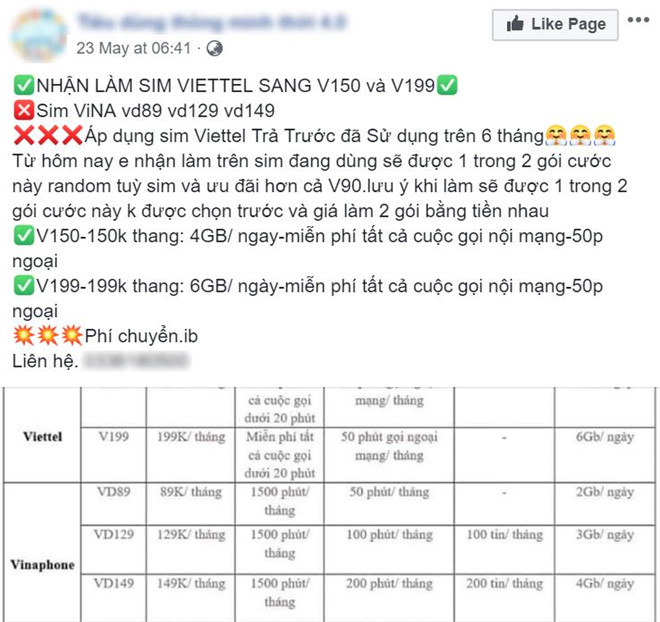 Nở rộ dịch vụ chuyển SIM 4G có hàng trăm GB data mỗi tháng