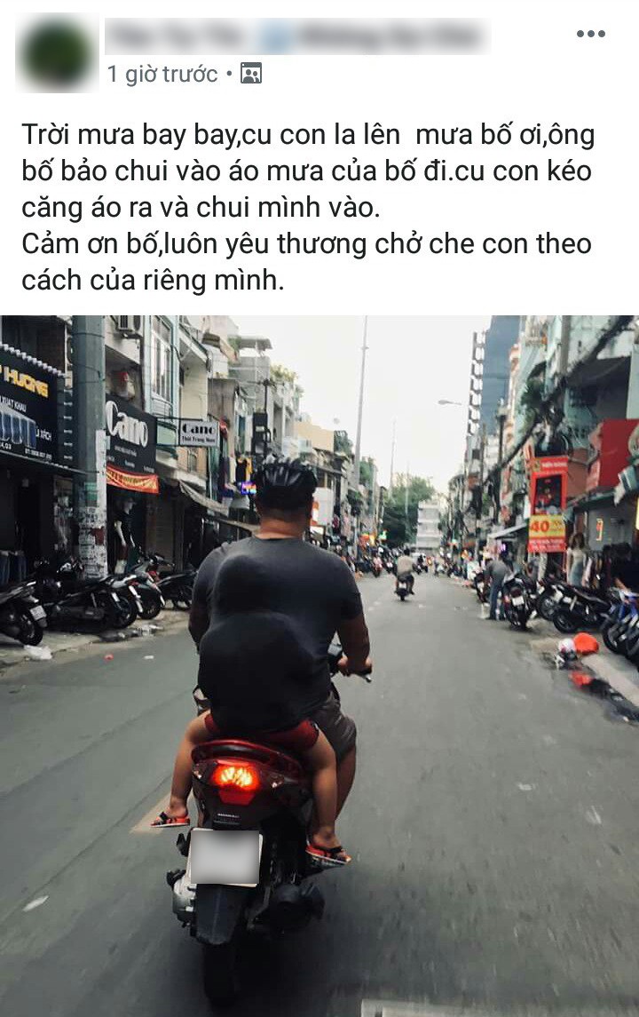 Bức ảnh gây sốt MXH trong một chiều mưa mùa Hạ: Bố luôn yêu thương và che chở cho con theo cách của riêng mình
