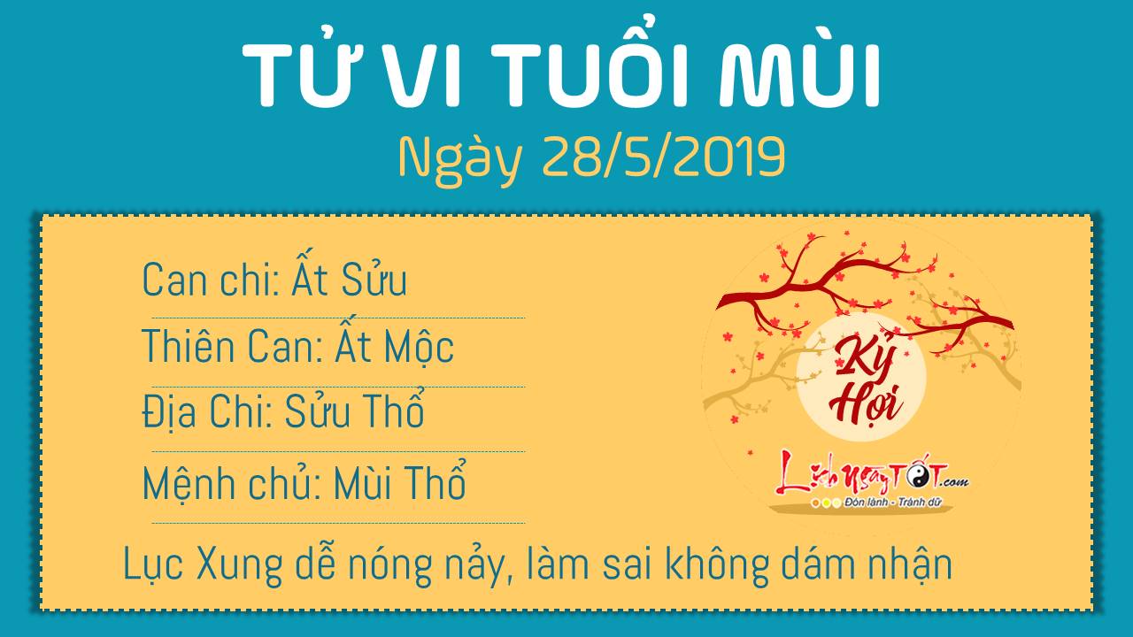 Tử vi thứ 3 ngày 28/5/2019 của 12 con giáp: Mùi mắc lỗi, Sửu trúng thưởng Tử vi thứ 3 ngày 28/5/2019 của 12 con giáp: Mùi mắc lỗi, Sửu trúng thưởng
