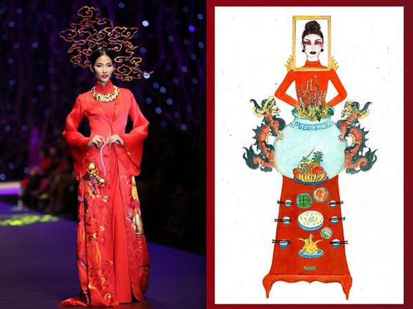 Thiết kế Bàn thờ thi phần trang phục để Hoàng Thuỳ dự Miss Universe 2019 đang khiến dân tình cạn hết lời!