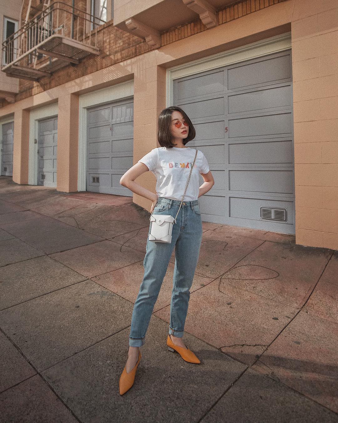 Bảo chứng cho vẻ sành điệu là combo áo phông – quần jeans với 15 ý tưởng diện mãi không biết chán này