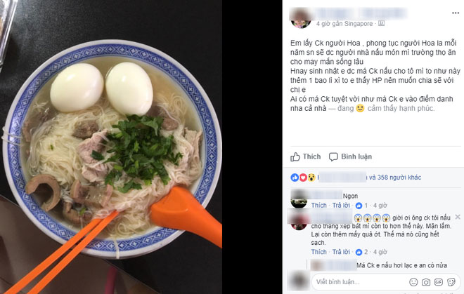 Ẩn ý bên trong bát mì mẹ chồng Singapore tự tay chuẩn bị mừng sinh nhật con dâu Việt