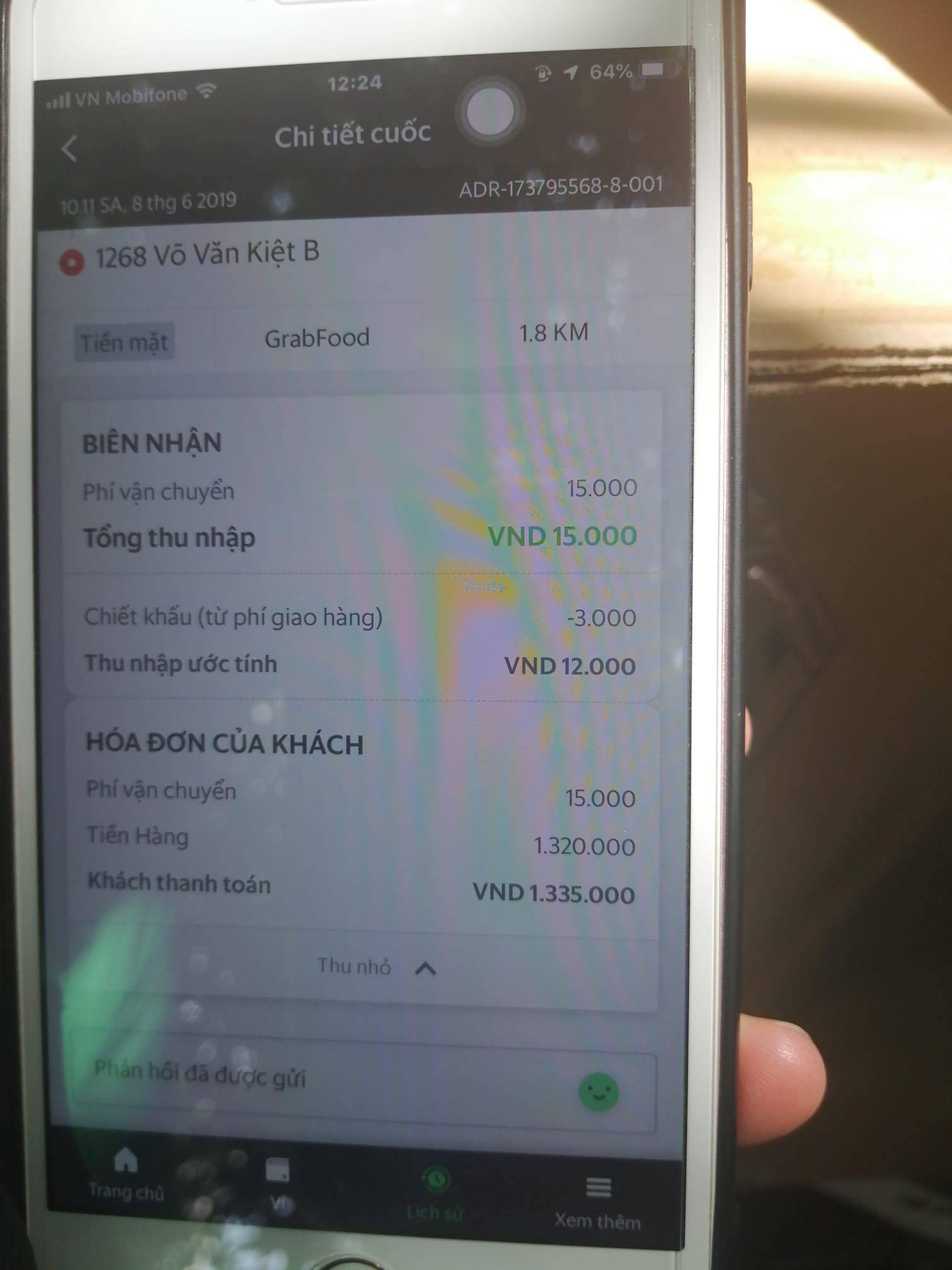 Đơn hàng trong sáng 8/6 lại bị bùng một cách 