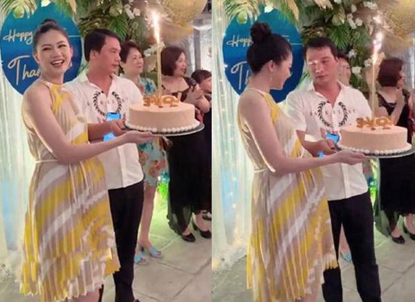 Thanh Tú lộ bụng bầu khá lớn trong dịp sinh nhật gần đây.