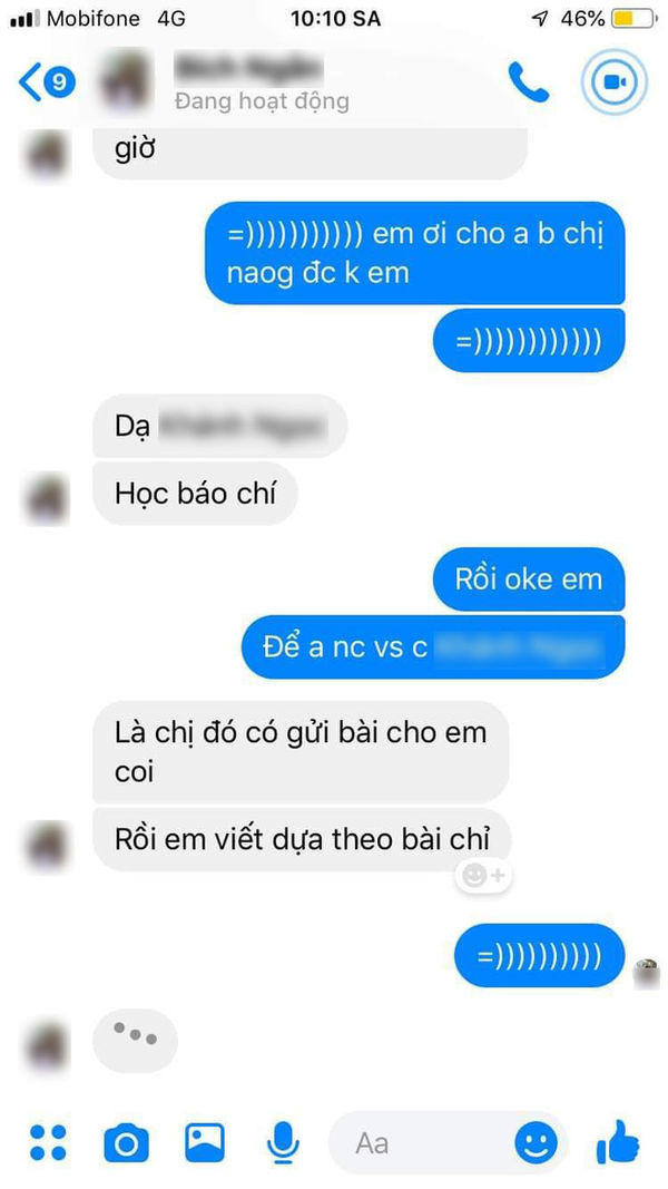 Nữ sinh khăng khăng không đạo ý tưởng của Nghĩa và bài luận này được 1 người chị tên K.N hướng dẫn.