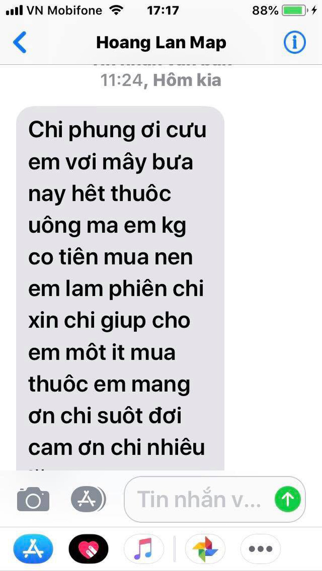 Đoạn tin nhắn khiến nhiều người không khỏi nhói lòng.
