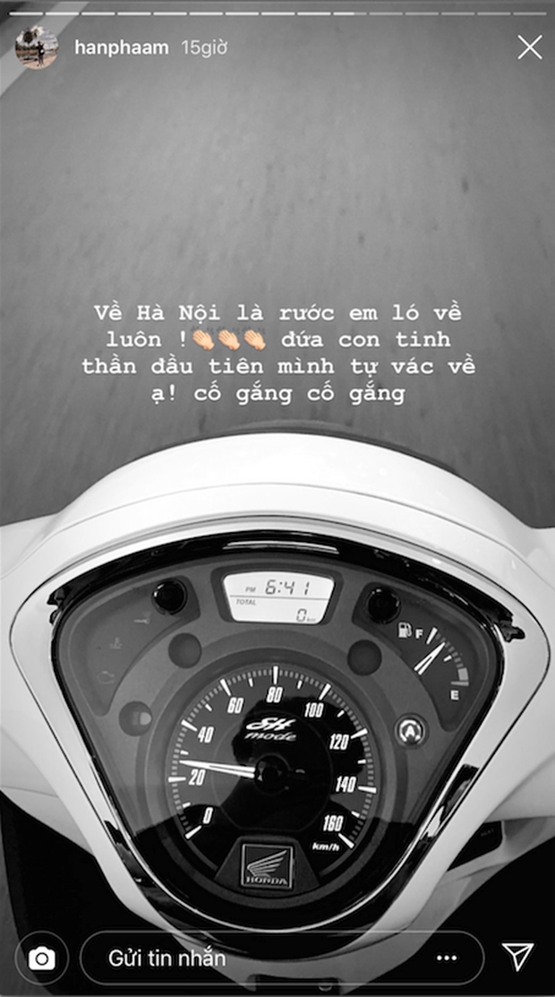 Bảo Hân khoe chiếc xe mới tậu trên trang cá nhân.