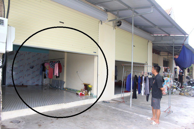 Phòng trọ (khoanh tròn), nơi xảy ra vụ hỗn chiến giữa 2 nhóm thanh niên trong đêm