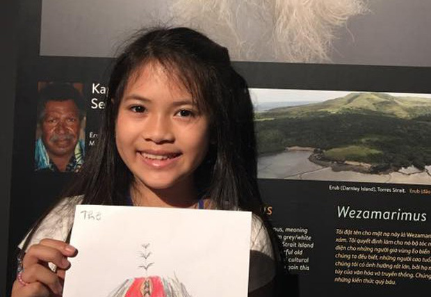 Em bé Nguyệt Linh, học sinh lớp 5, trường Marie Curie.