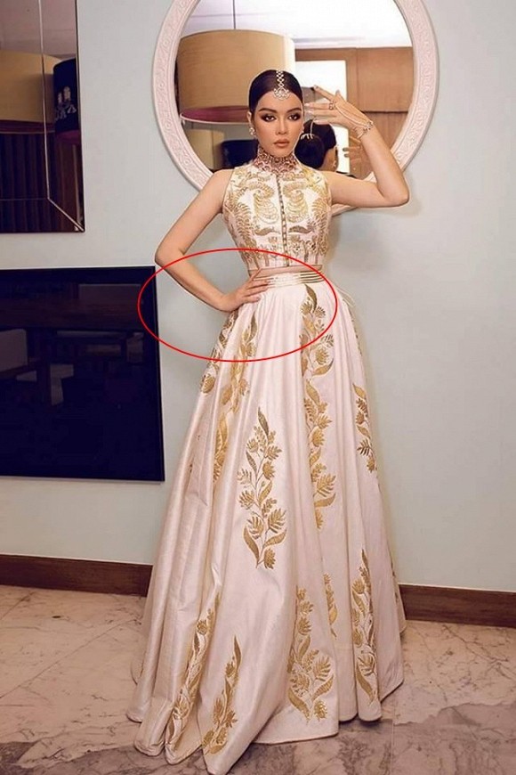 Cư dân mạng cho rằng việc bóp eo và cánh tay quá đà dẫn đến phần ngón tay của nữ diễn viên trở nên dị dạng phát sợ.