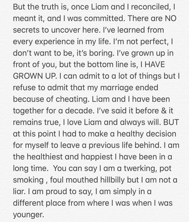 Tâm thư dài của Miley trên Instagram