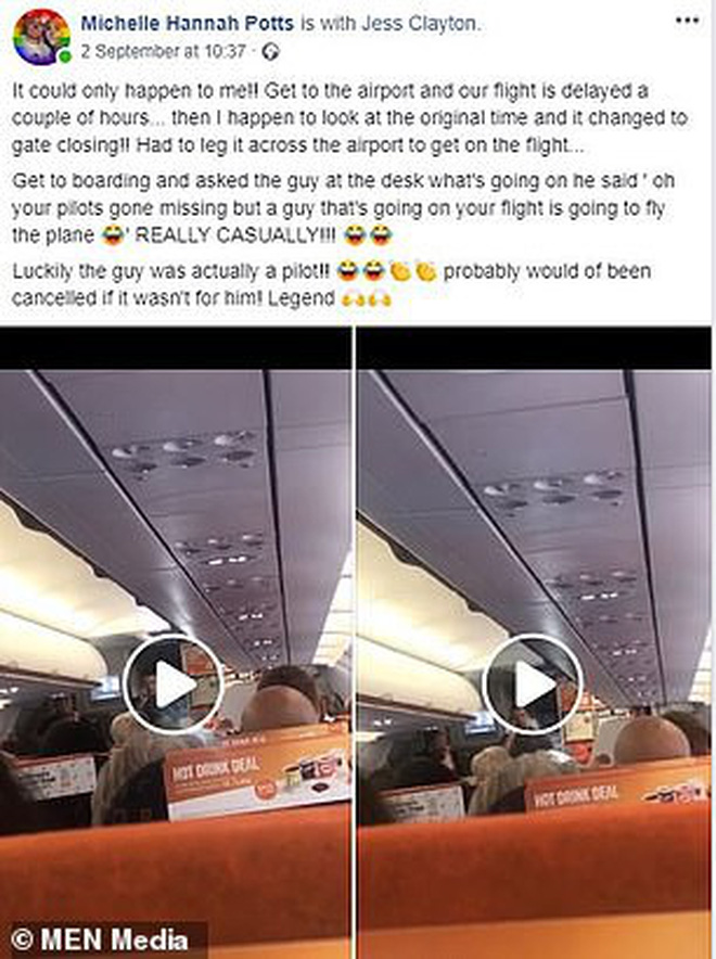 Cô Michelle Potts (bên phải) - một hành khách đã đăng tải câu chuyện hi hữu này lên MXH Facebook.