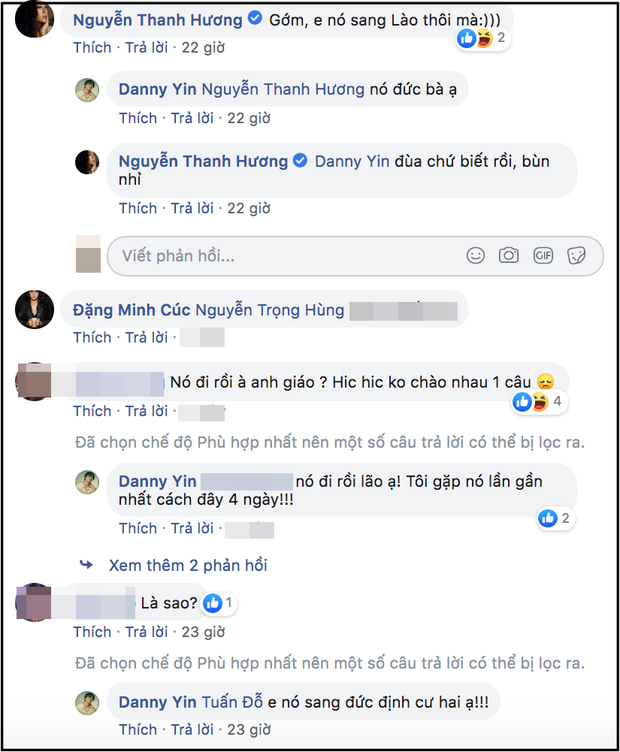 Nữ diễn viên Thanh Hương, Minh Cúc đều vô cùng bất ngờ và thấy buồn trước quyết định của Trọng Hùng.