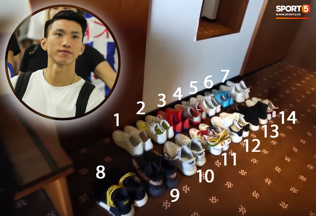 Văn Hậu đem theo 14 đôi giày sang Hà Lan.