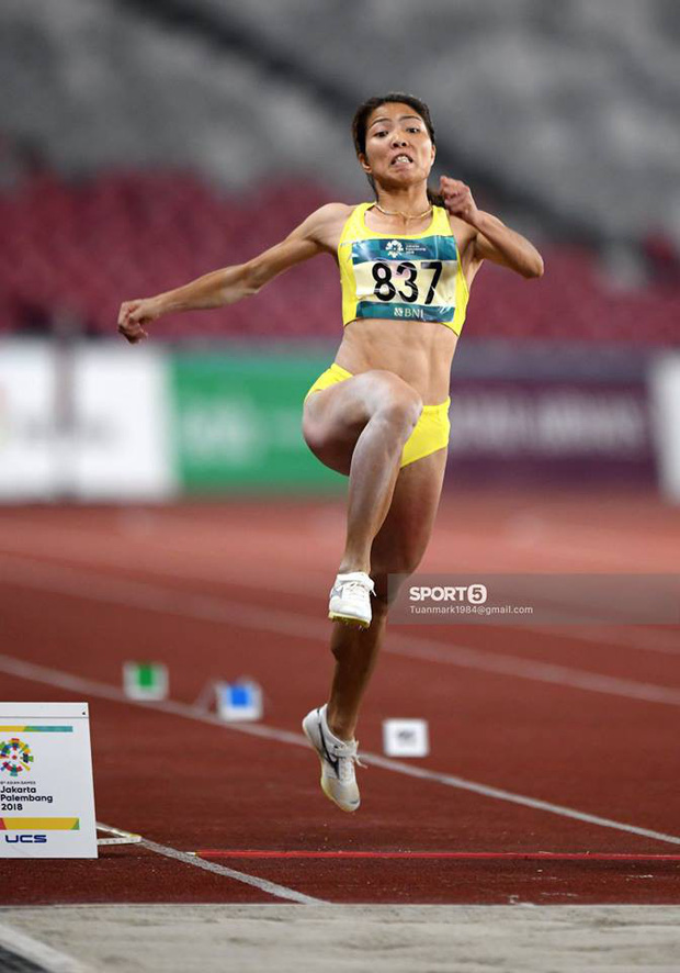 Bùi Thị Thu Thảo giành HCV nhảy xa tại ASIAD 2018. Ảnh: Tiến Tuấn.
